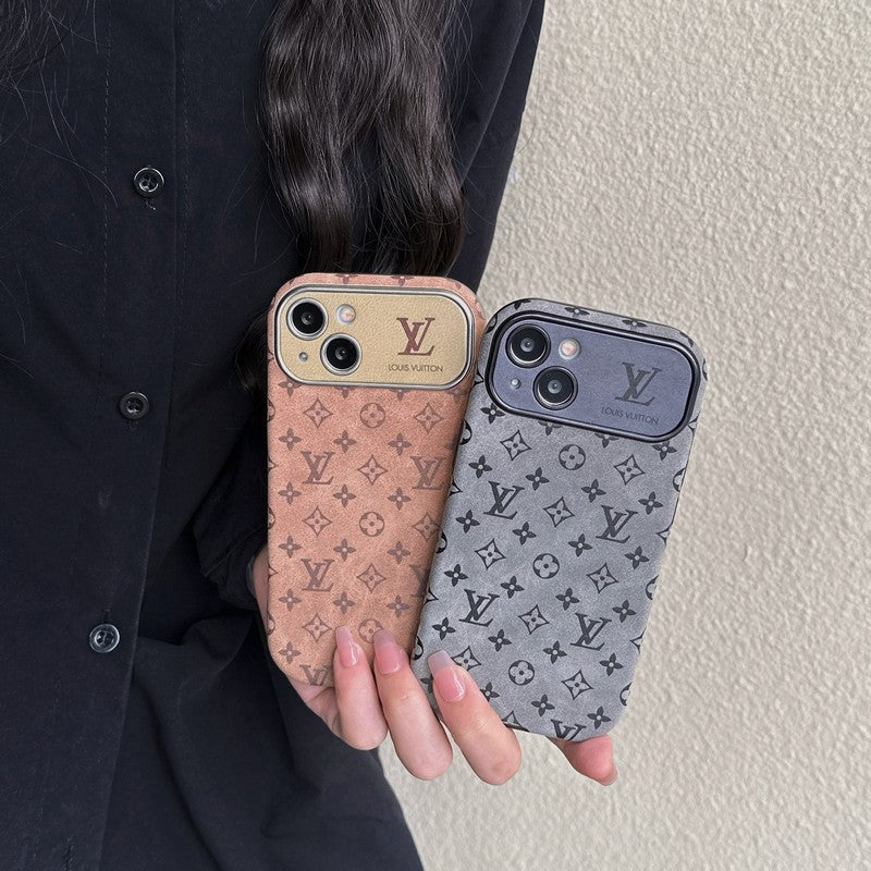 Lou Brown & Black Classic Leather iPhone Case - Iphonecasehouse