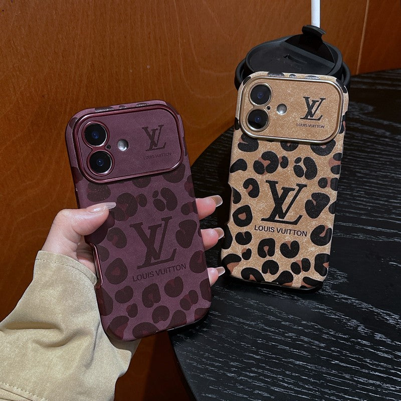 Lou Brown & Purple Color Leather iPhone Case - Iphonecasehouse
