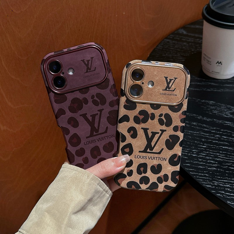 Lou Brown & Purple Color Leather iPhone Case - Iphonecasehouse
