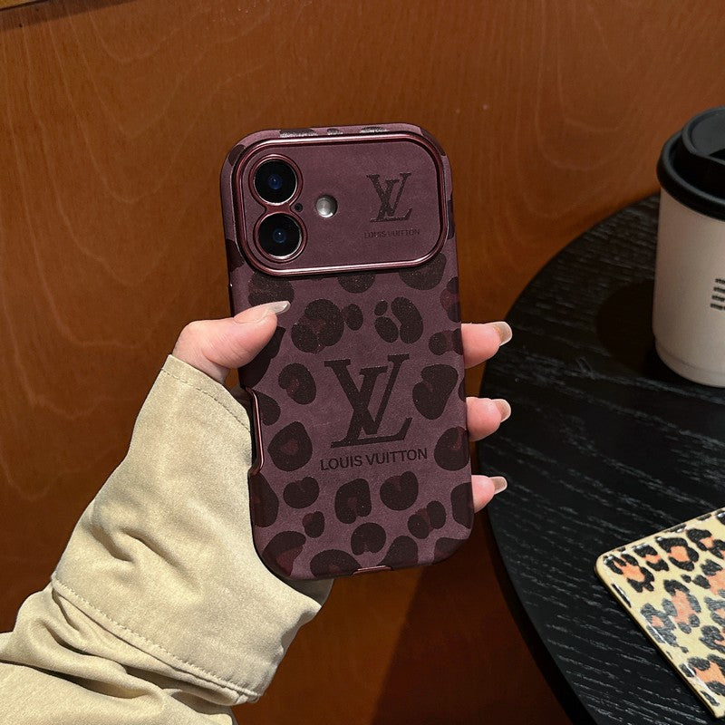 Lou Brown & Purple Color Leather iPhone Case - Iphonecasehouse