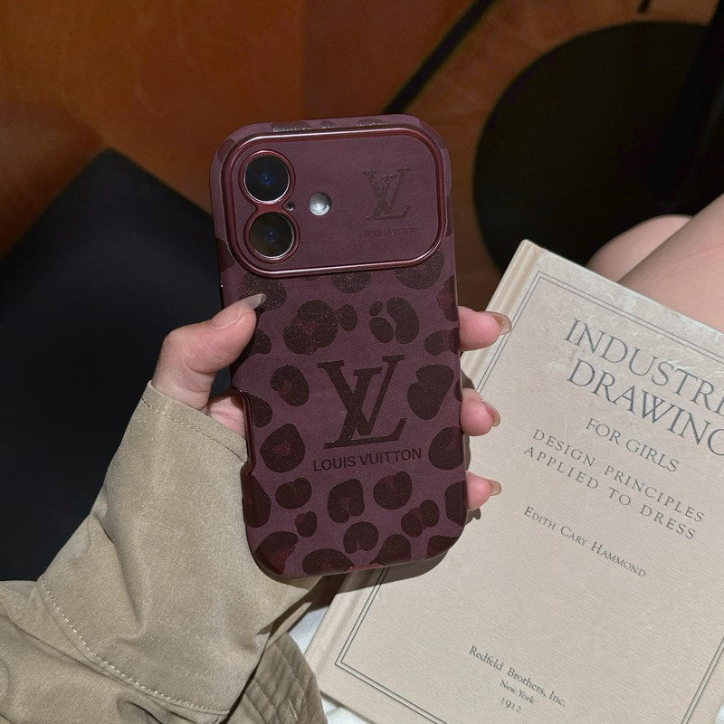 Lou Brown & Purple Color Leather iPhone Case - Iphonecasehouse