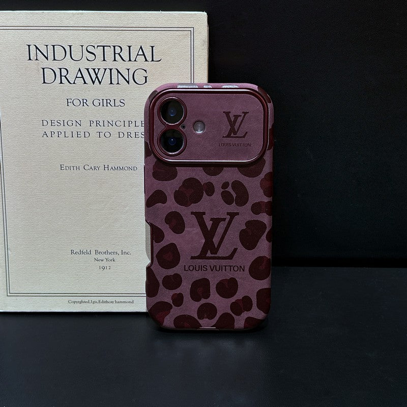 Lou Brown & Purple Color Leather iPhone Case - Iphonecasehouse