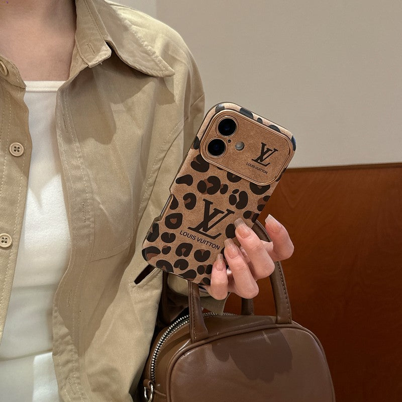 Lou Brown & Purple Color Leather iPhone Case - Iphonecasehouse