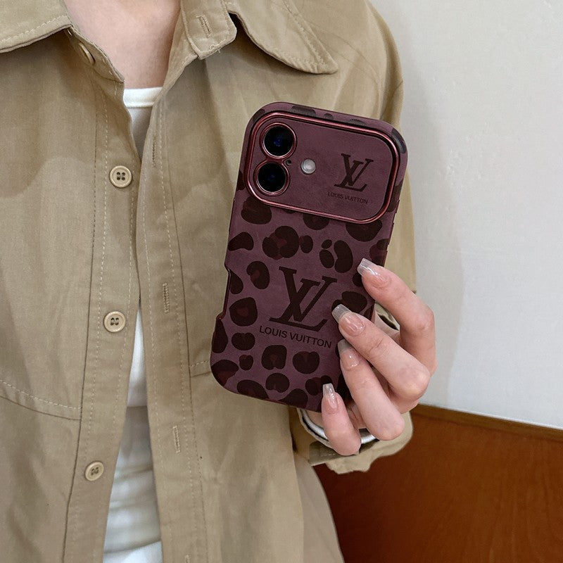 Lou Brown & Purple Color Leather iPhone Case - Iphonecasehouse