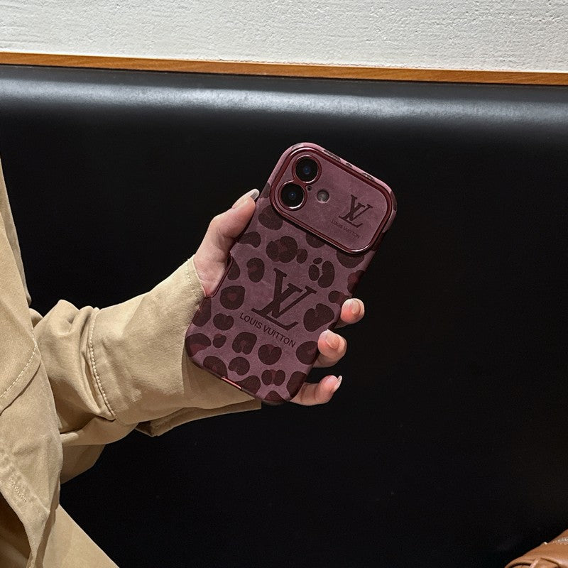 Lou Brown & Purple Color Leather iPhone Case - Iphonecasehouse