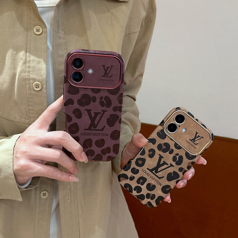 Lou Brown & Purple Color Leather iPhone Case - Iphonecasehouse