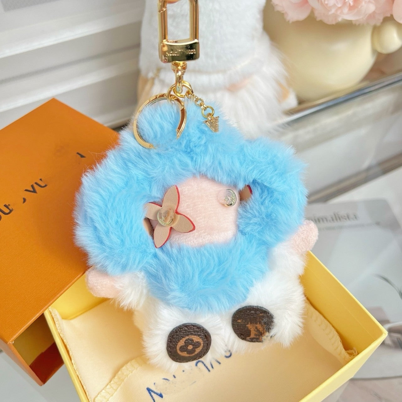 Fluffy Cute Sunflower Plush Keychain - Iphonecasehouse
