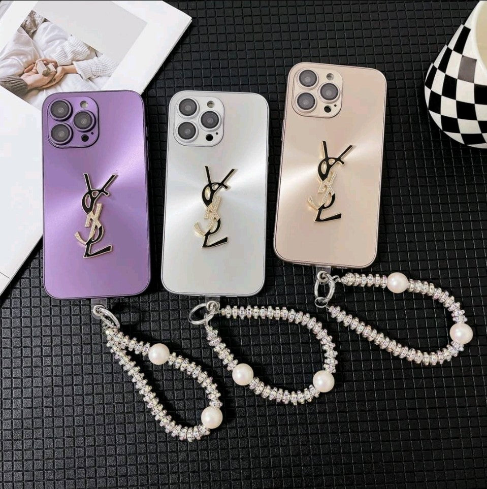 Y-S-L Shine x Mono iPhone Case With Chain - Iphonecasehouse