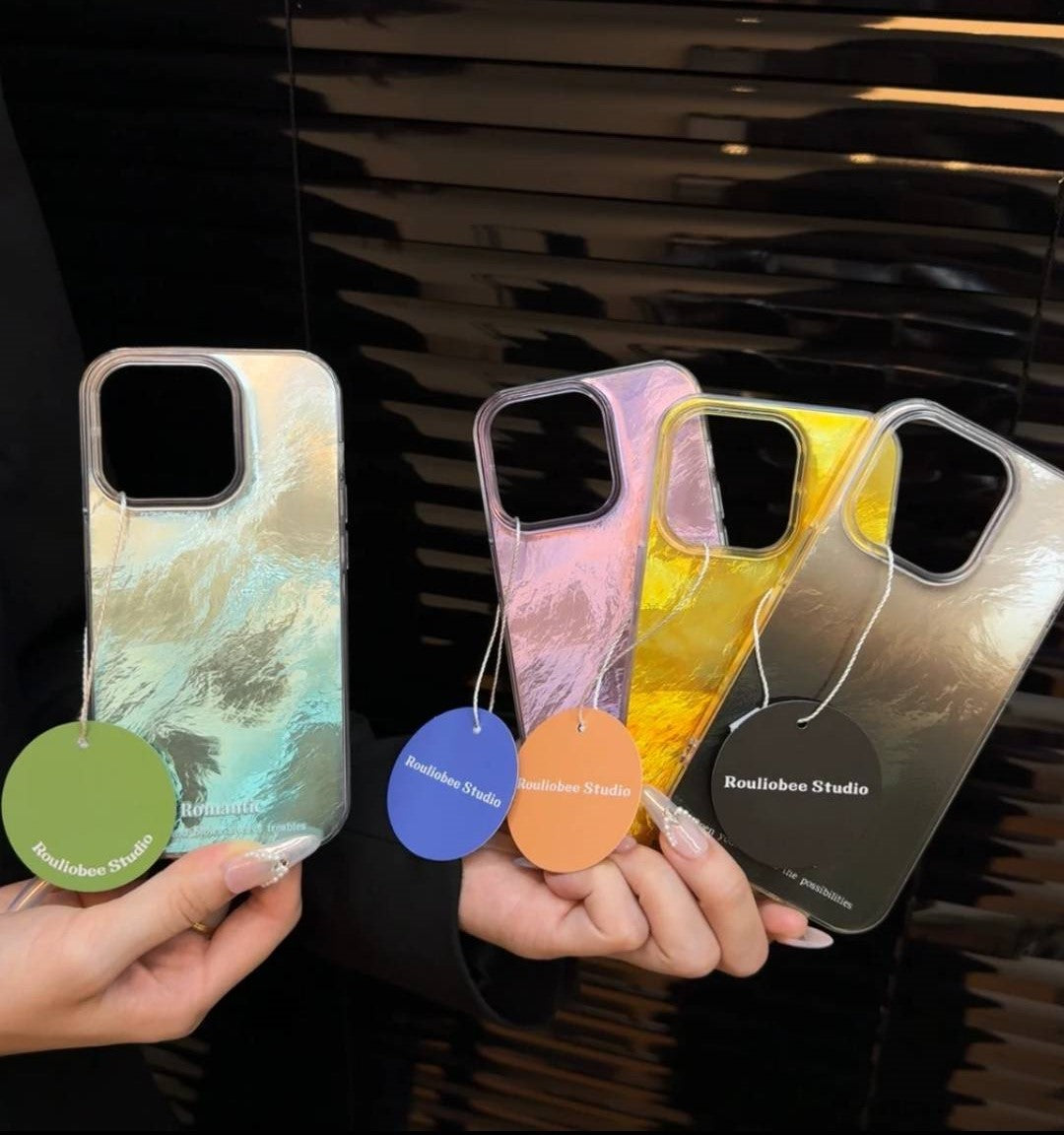 Glacier Blur Shell iPhone Case – INS Style Iridescent Design - Iphonecasehouse