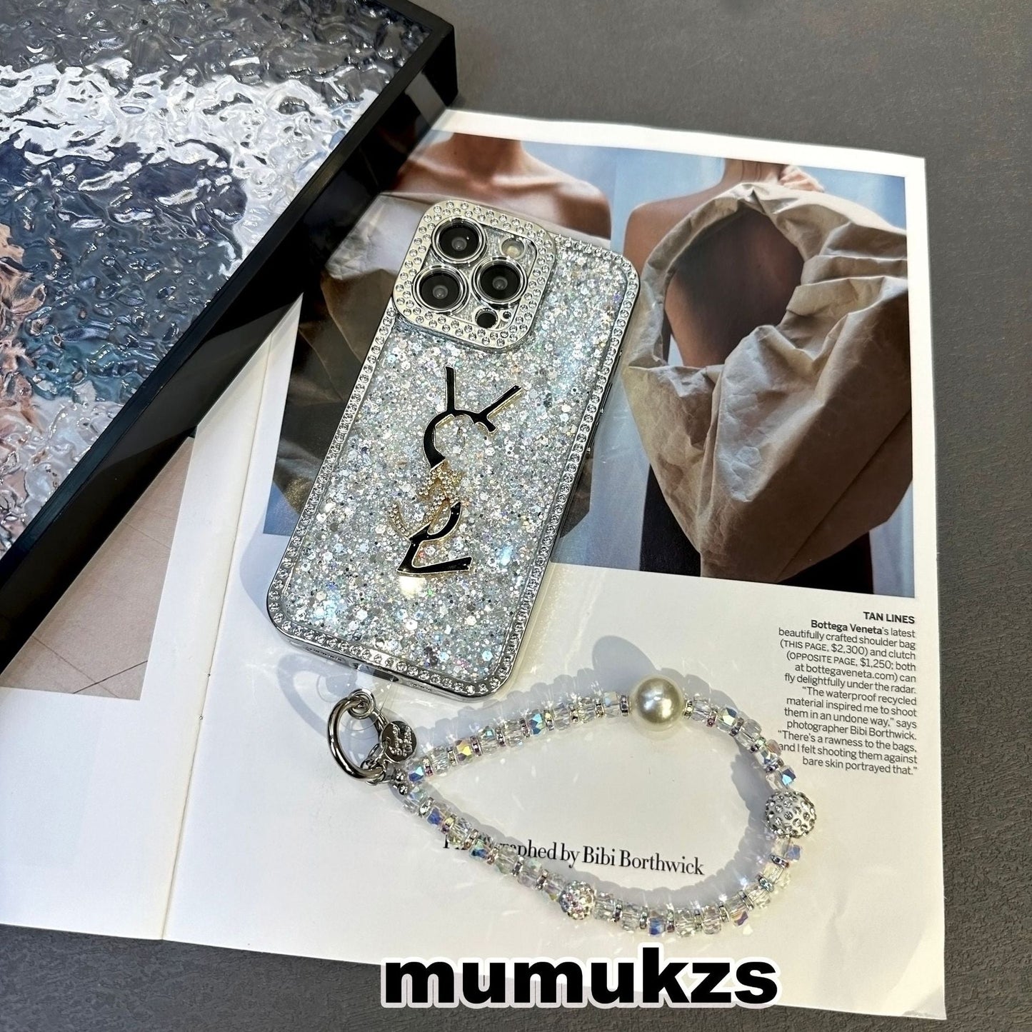 Luxury Glitter Holographic Y - S - L-Inspired iPhone Case – Diamond Shine Edition - Iphonecasehouse