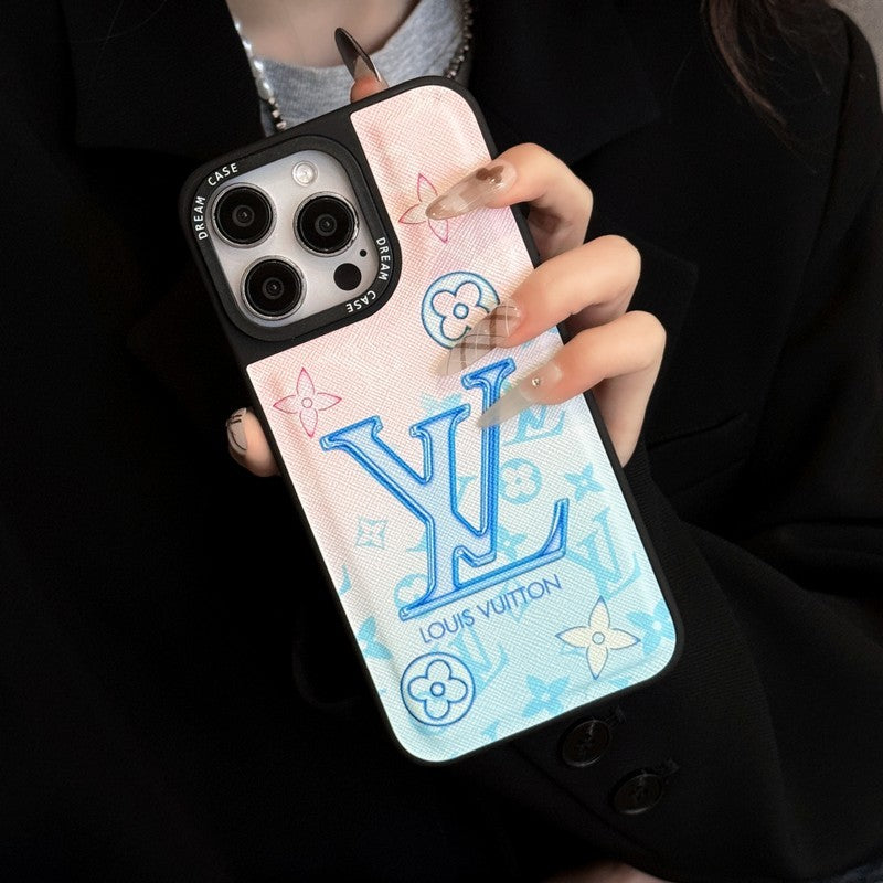 Lou Blue Leather iPhone Case - Iphonecasehouse