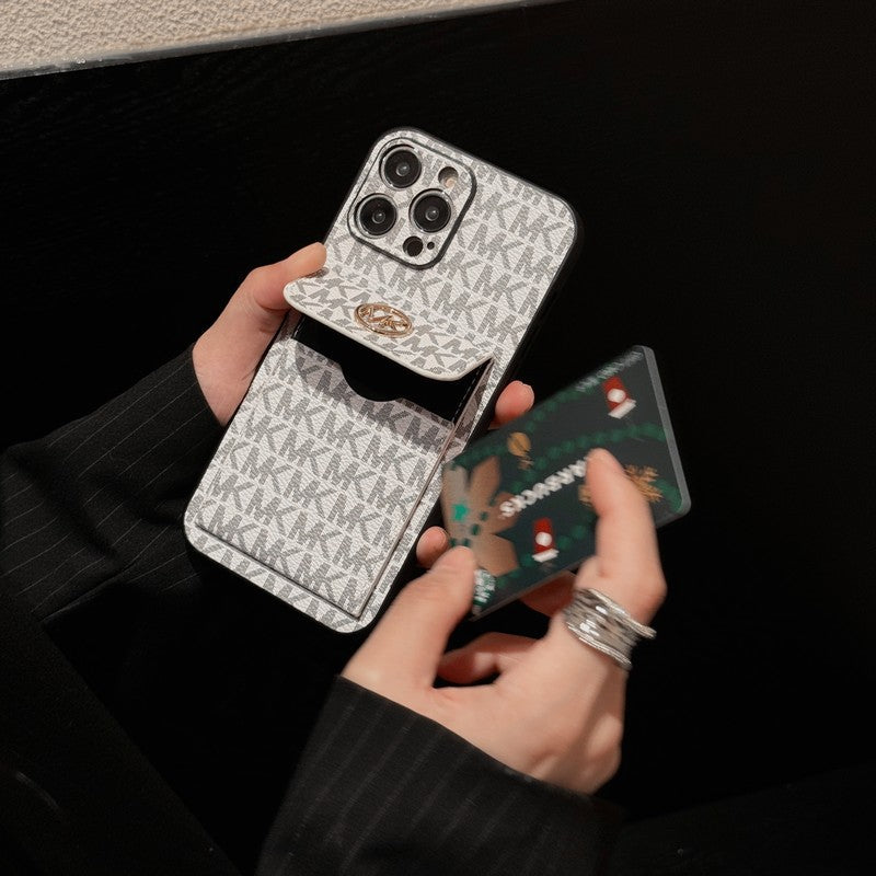 MK Card Bag Gold iPhone Case - Iphonecasehouse