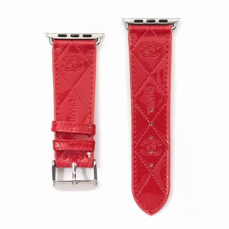 GLOSSY LEATHER APPLE WATCH BAND - Iphonecasehouse