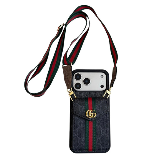 Iphone 17 Pro/Max/Air Advanced leather iPhone Case With Card Wallet And Strap