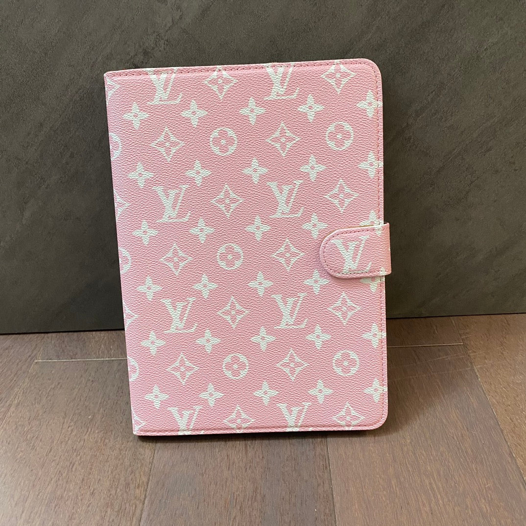 Luxury Canvas Monogram Leather Fresh Summer Theme Pattern Apple iPad case Black - Iphonecasehouse