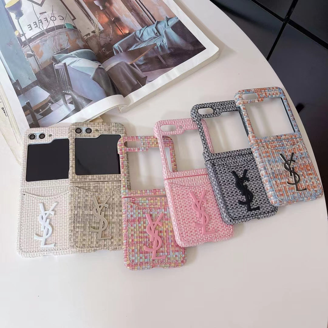 Luxurious Rattan Single Card Slot Case For Samsung Z Flip - Iphonecasehouse