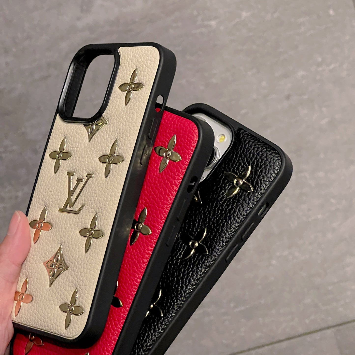 Lou Gold Leather iPhone Case - Iphonecasehouse