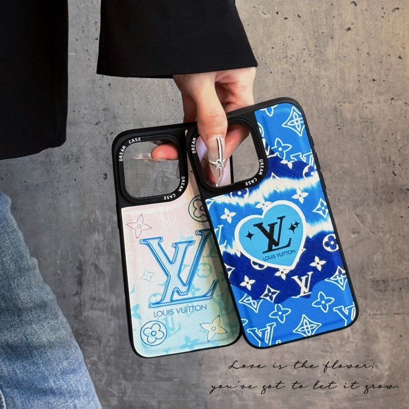 Lou Blue Leather iPhone Case - Iphonecasehouse