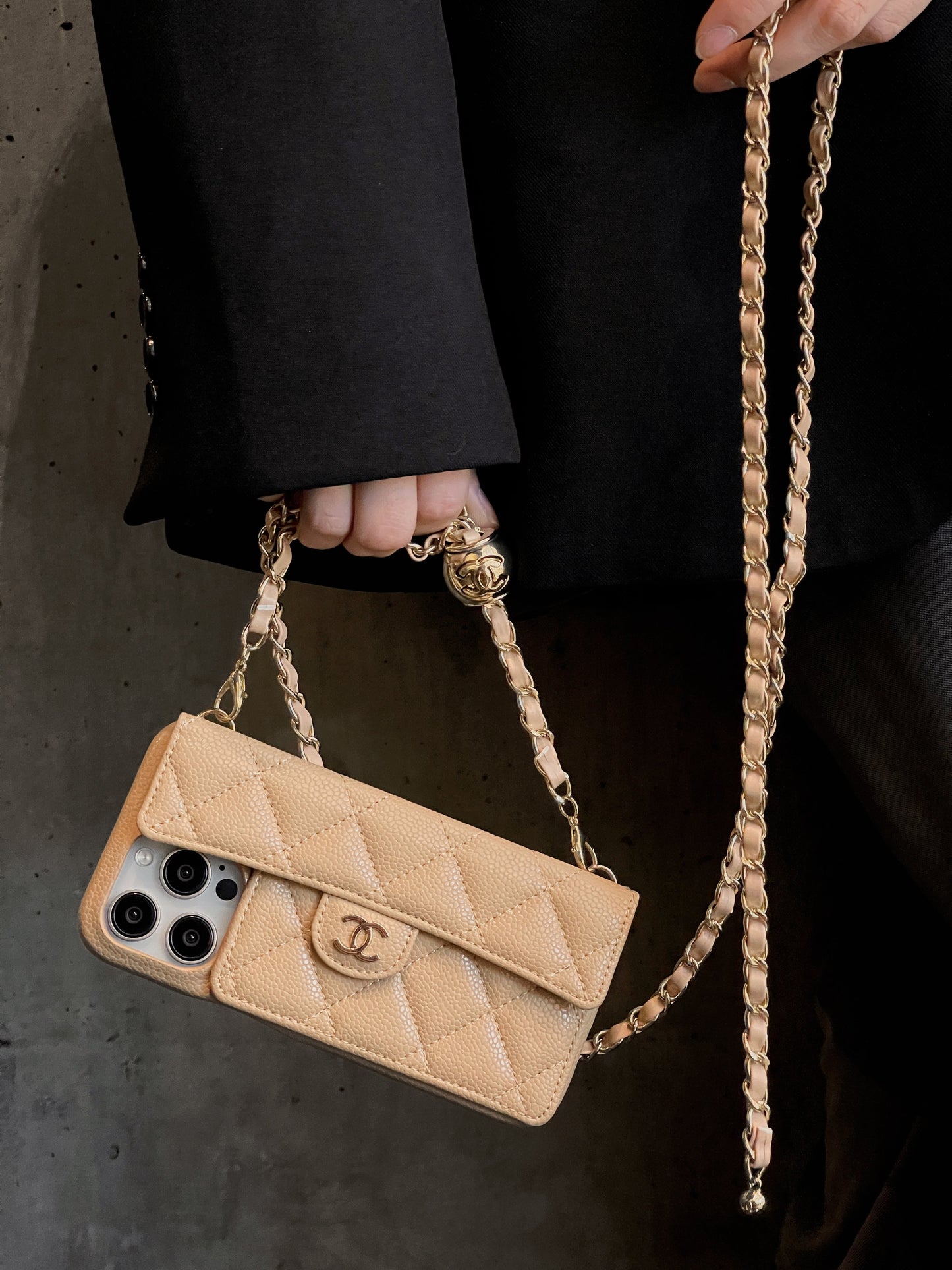 Luxury Wallet iPhone Case With Hand /Crossbody Chain - Iphonecasehouse