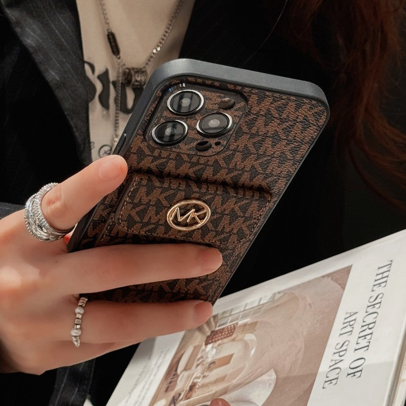 MK Card Bag Gold iPhone Case - Iphonecasehouse