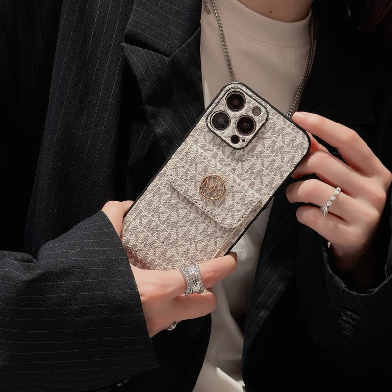 MK Card Bag Gold iPhone Case - Iphonecasehouse