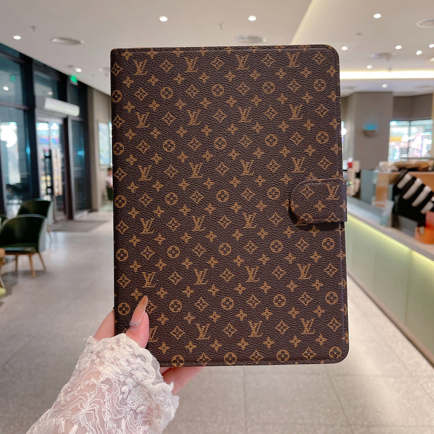 Elegant Monogram Canvas Flip Cover Apple iPad Protective Leather Case - Iphonecasehouse