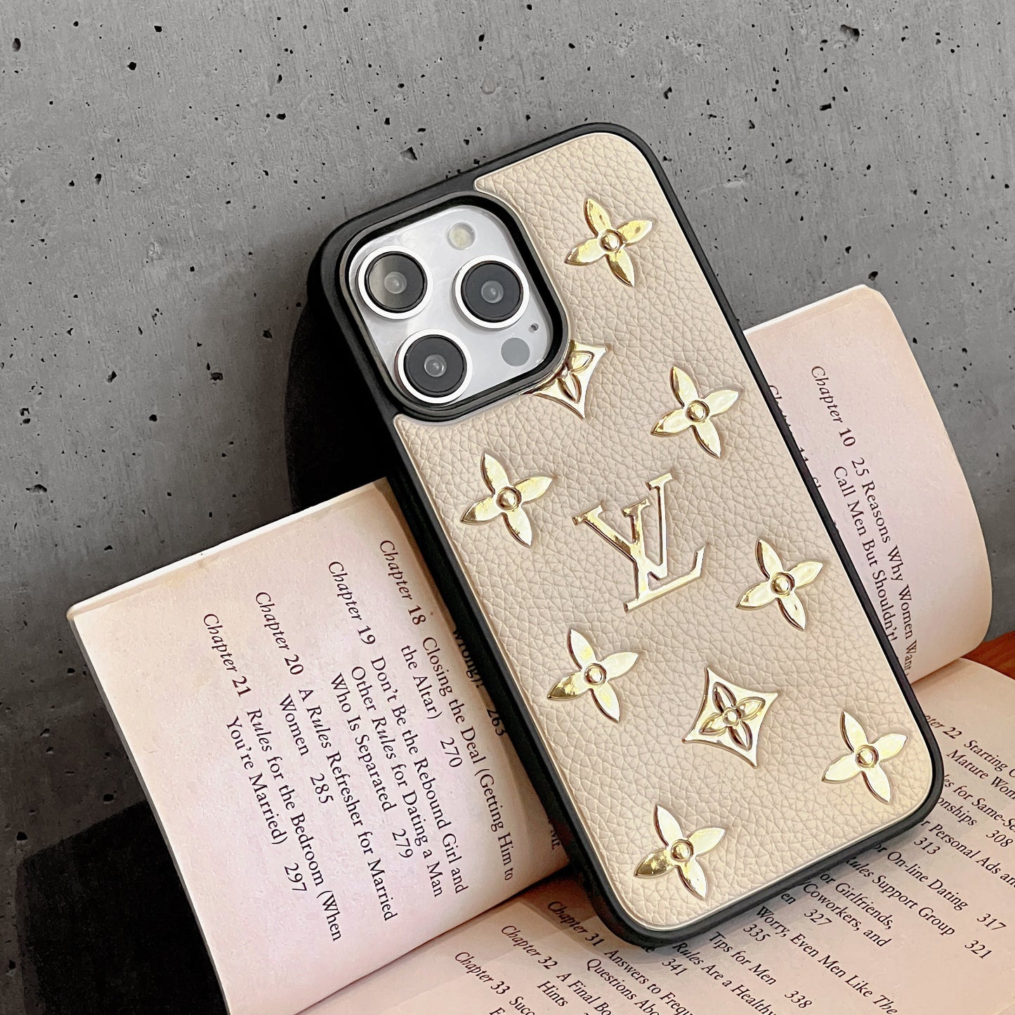 Lou Gold Leather iPhone Case - Iphonecasehouse