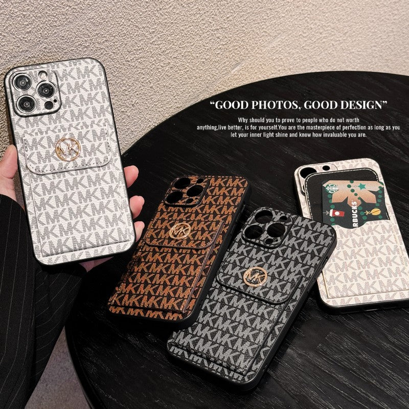 MK Card Bag Gold iPhone Case - Iphonecasehouse