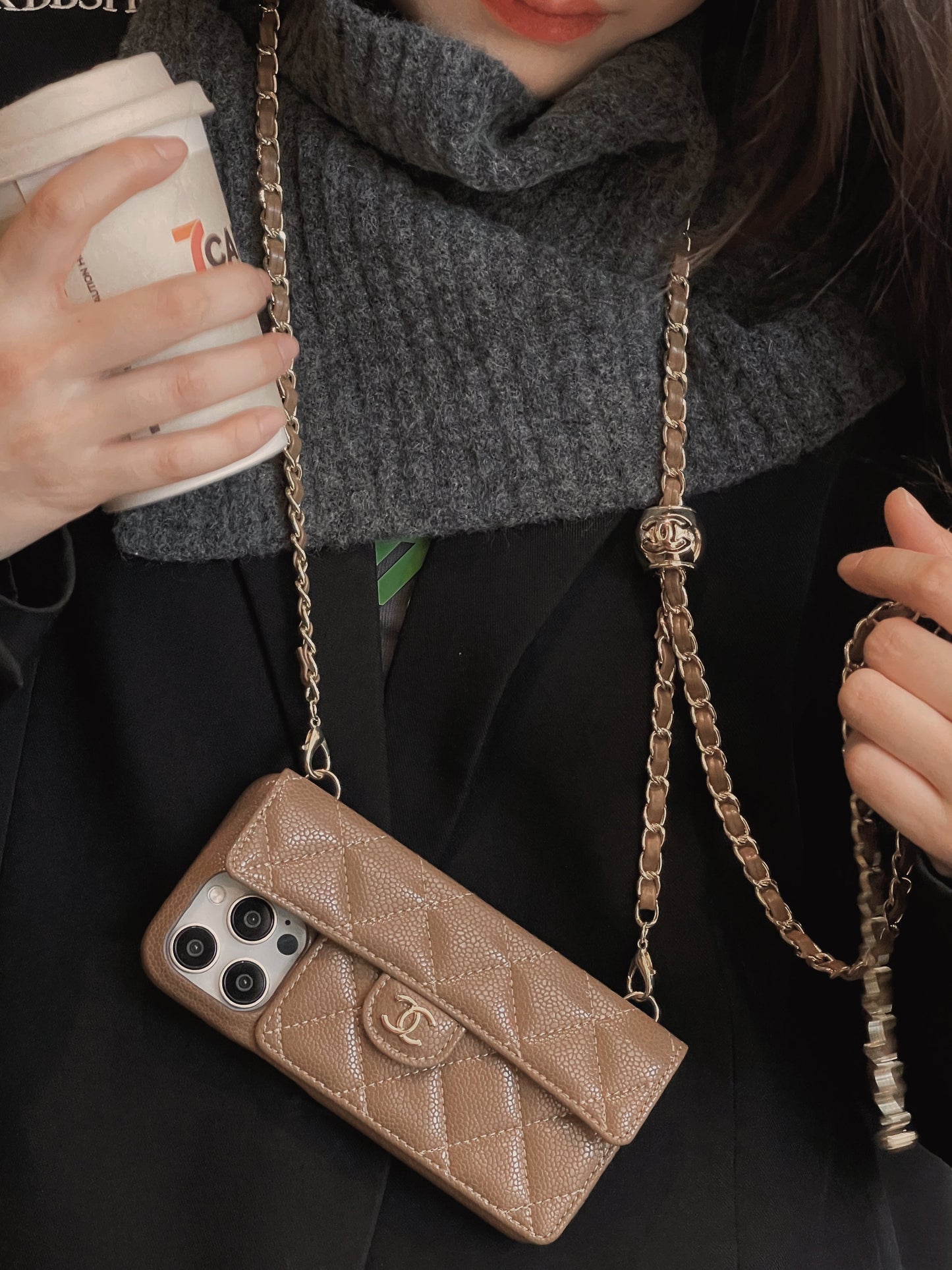 Luxury Wallet iPhone Case With Hand /Crossbody Chain - Iphonecasehouse