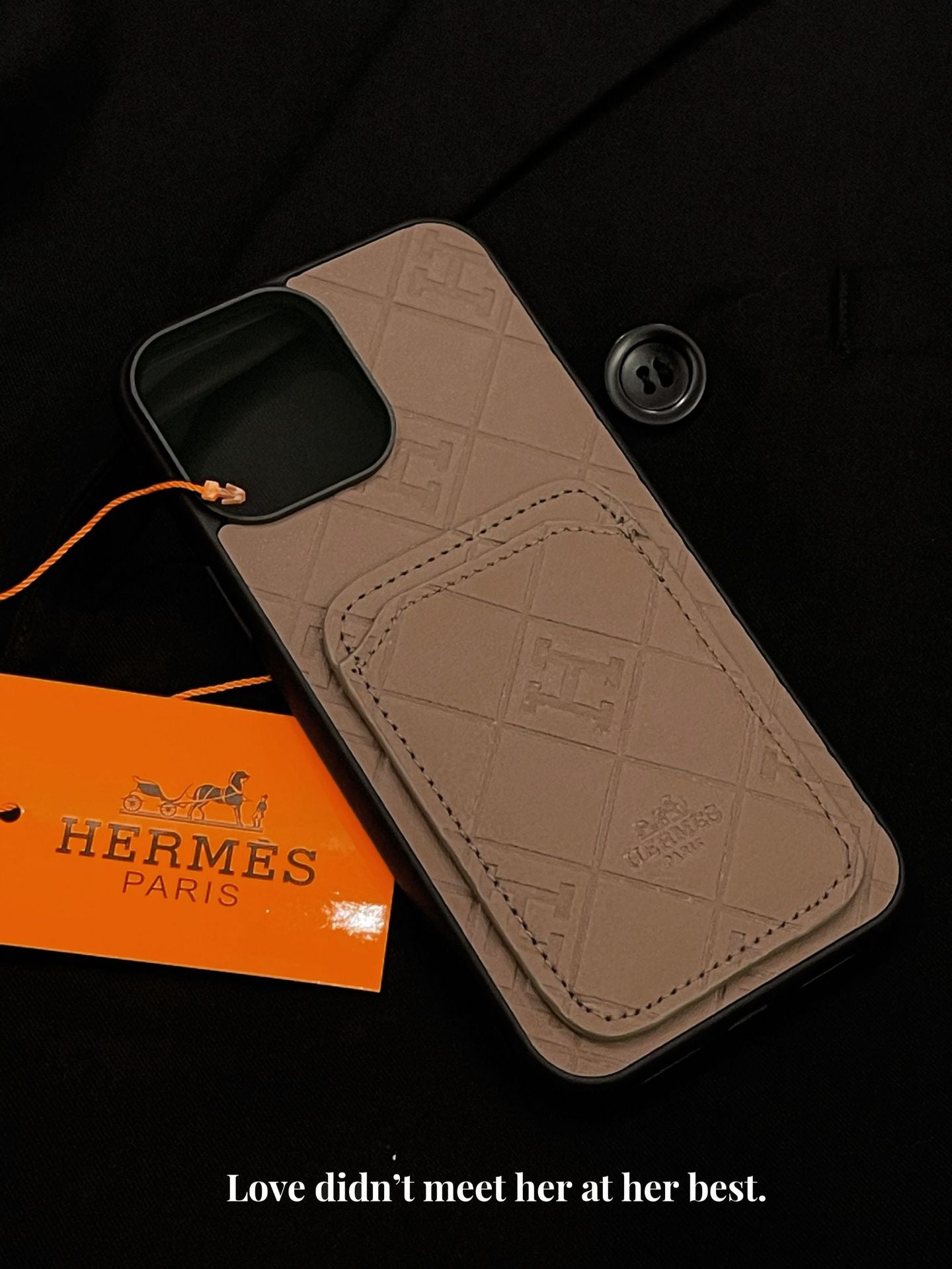 H Leather Card Holder iPhone Case - Iphonecasehouse
