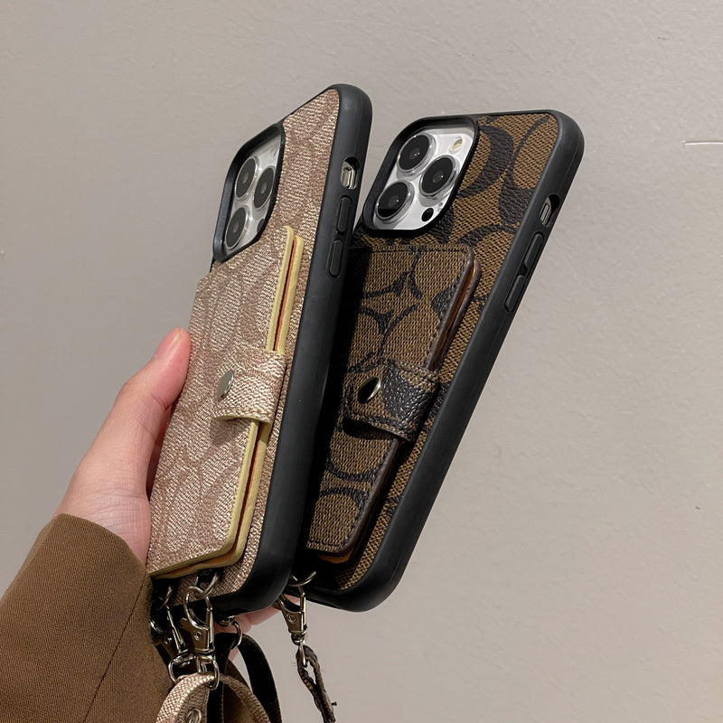 Coach iPhone Case With Wallet And Strap White -SZK240402 - Iphonecasehouse
