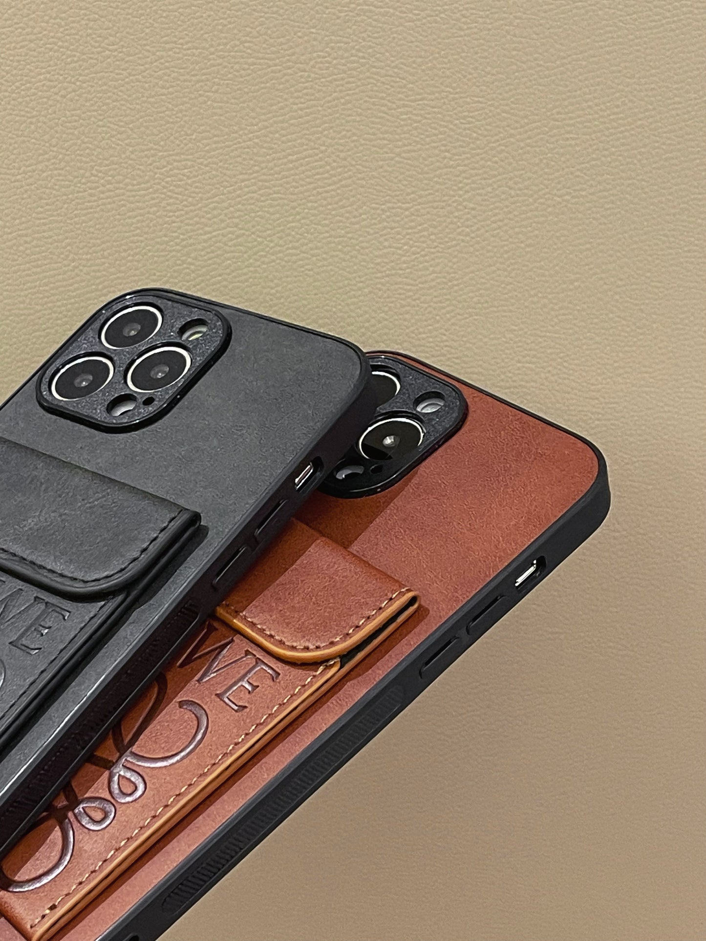 LOEWE iPhone Case With Card Holder Brown-LZP241448 - Iphonecasehouse