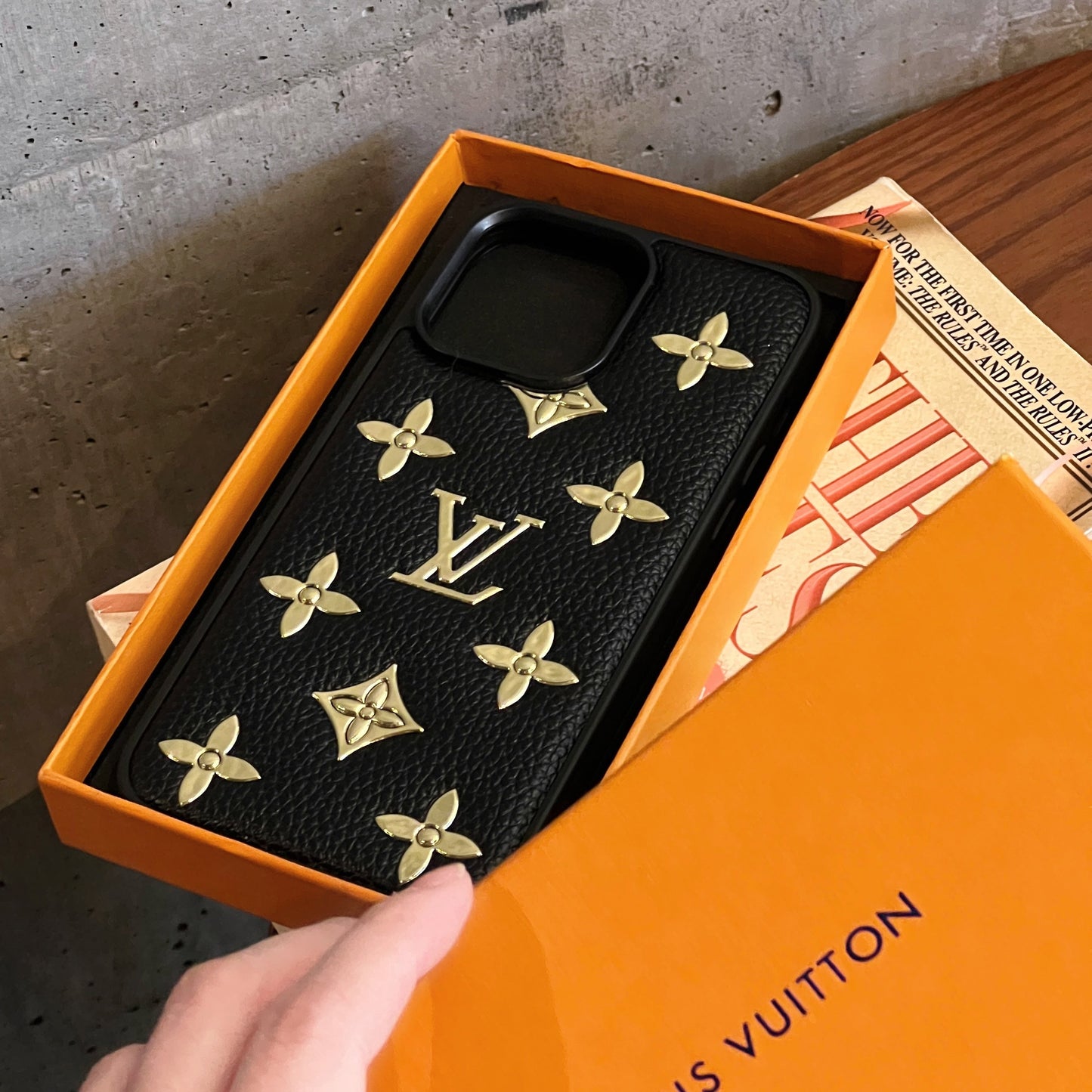 Lou Gold Leather iPhone Case - Iphonecasehouse