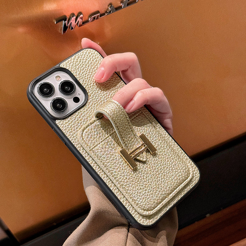 H Card Holder Leather iPhone Case - Iphonecasehouse