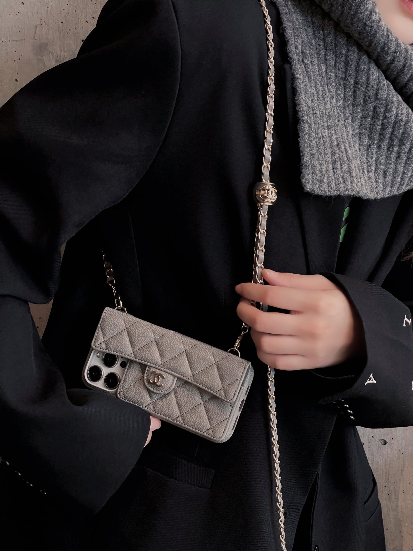 Luxury Wallet iPhone Case With Hand /Crossbody Chain - Iphonecasehouse