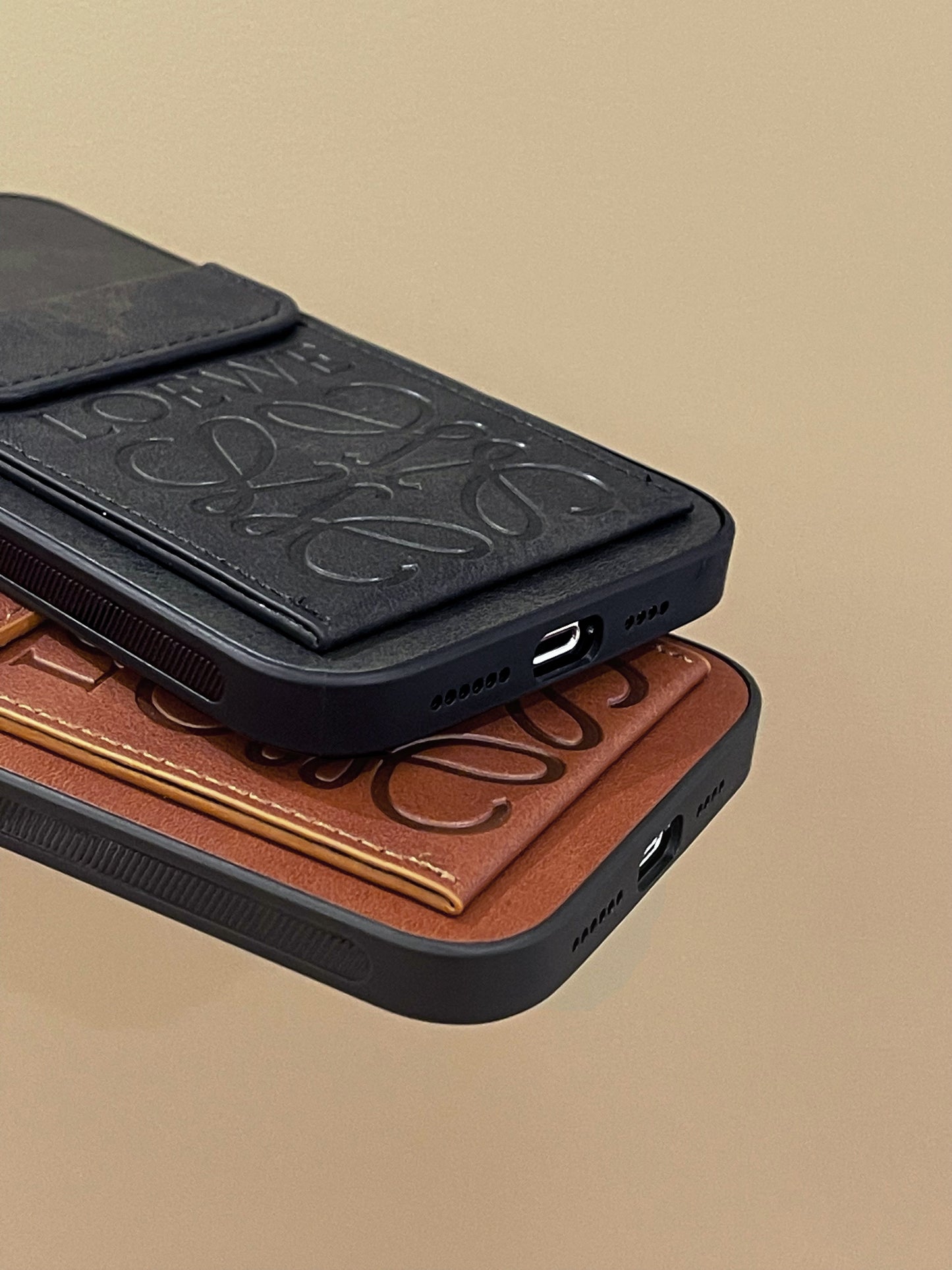 LOEWE iPhone Case With Card Holder Brown-LZP241448 - Iphonecasehouse
