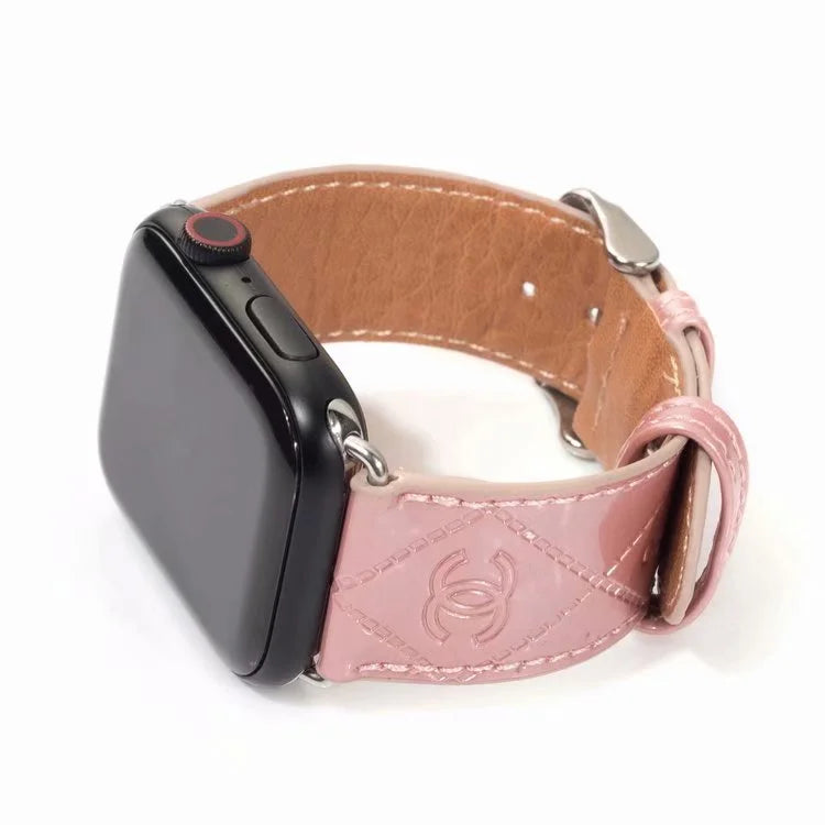 GLOSSY LEATHER APPLE WATCH BAND - Iphonecasehouse