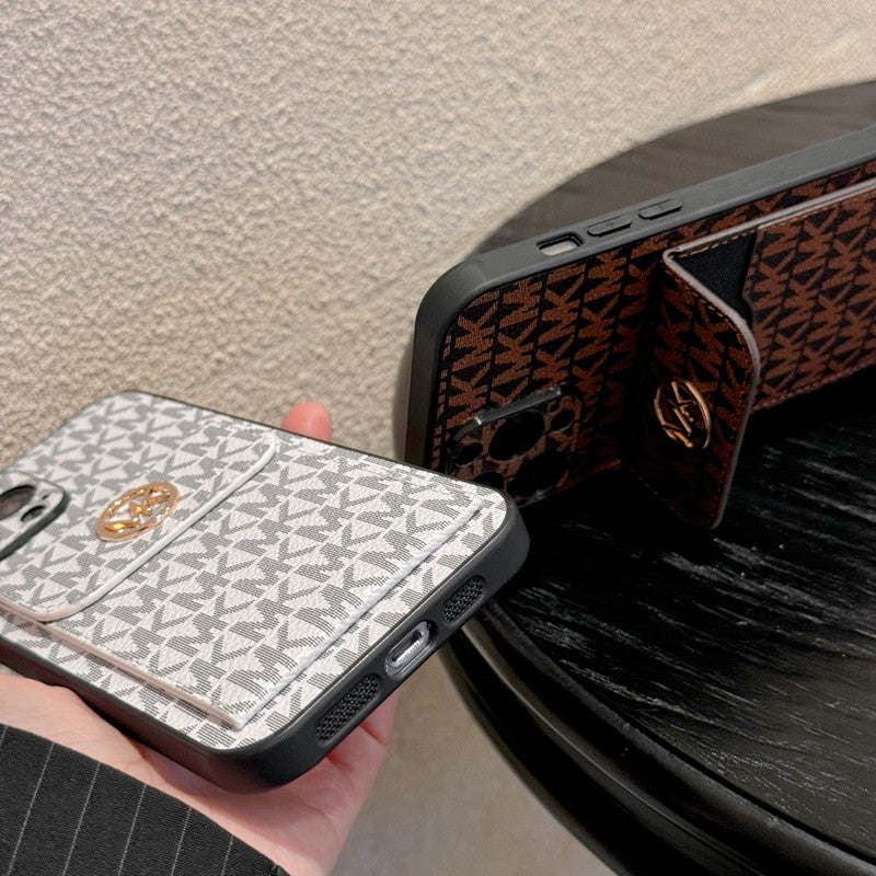 MK Card Bag Gold iPhone Case - Iphonecasehouse