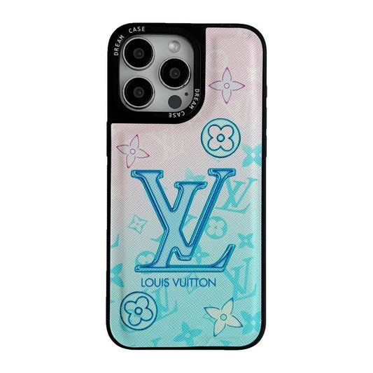 Lou Blue Leather iPhone Case - Iphonecasehouse