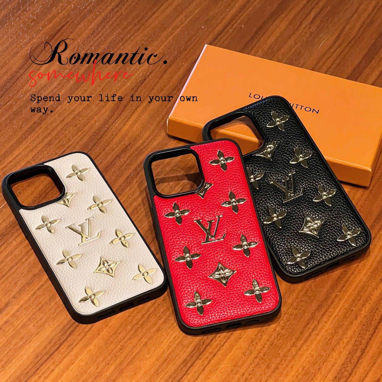 Lou Gold Leather iPhone Case - Iphonecasehouse