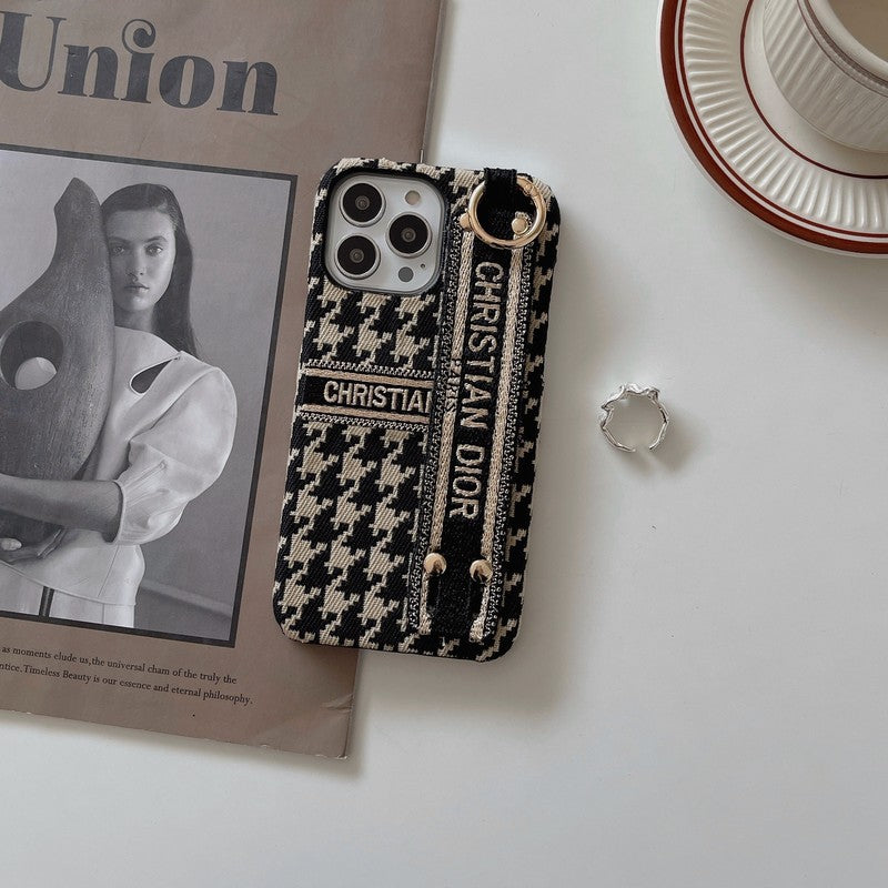 CD Houndstooth Wristband iPhone Case - Iphonecasehouse