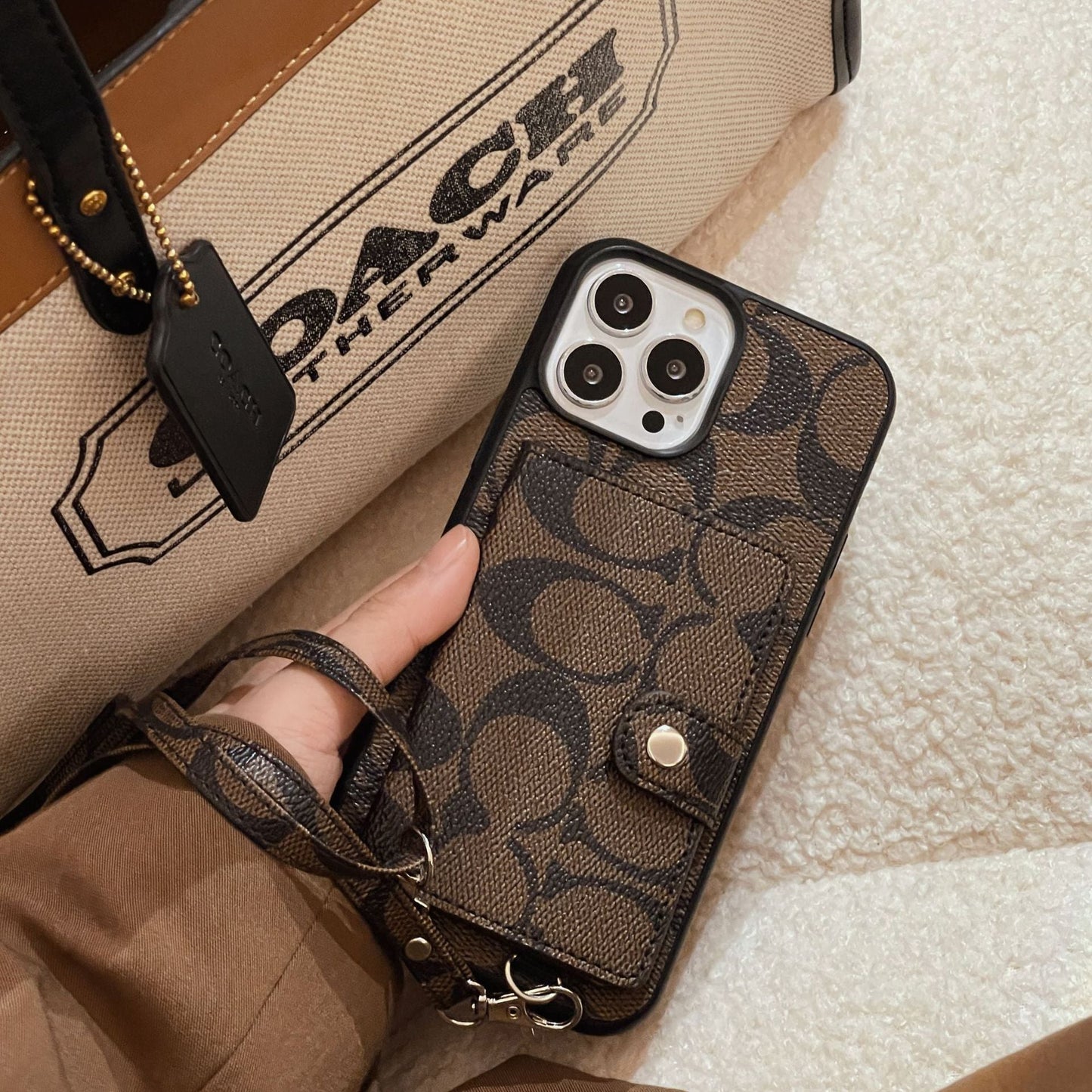 Coa Card Bag Leather Chain iPhone Case - Iphonecasehouse