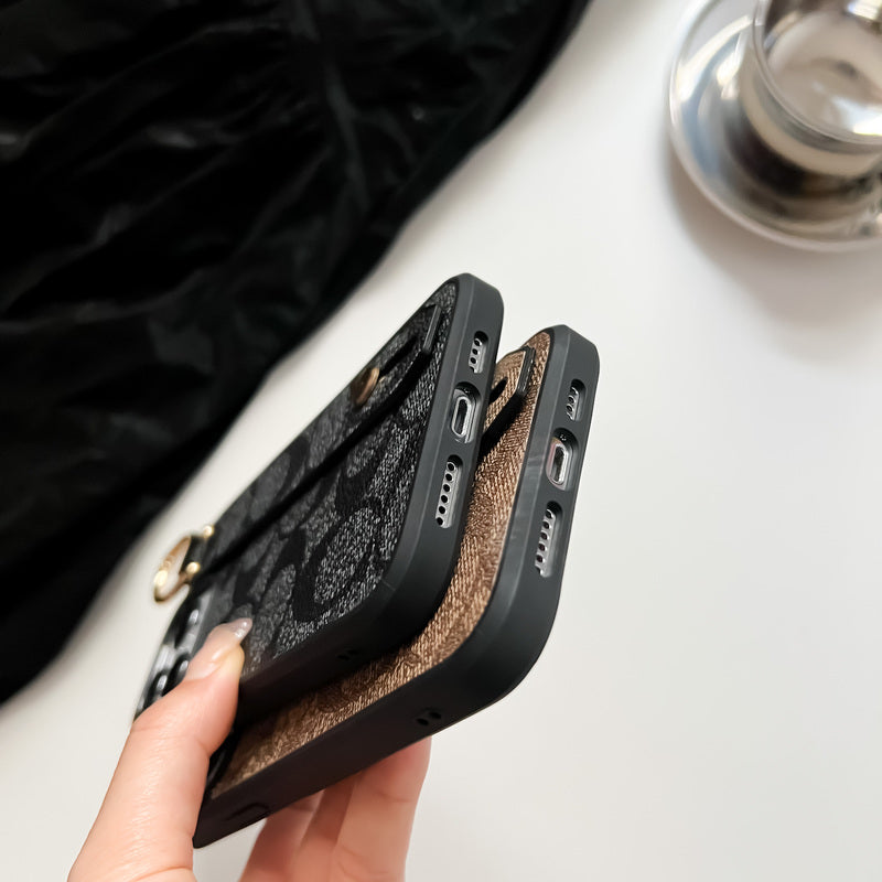 Coach iPhone Case With Holder Coffee-SW240330 - Iphonecasehouse