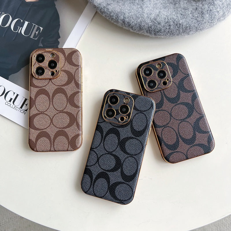 Coach iPhone Case Leather Black -QBK240513 - Iphonecasehouse