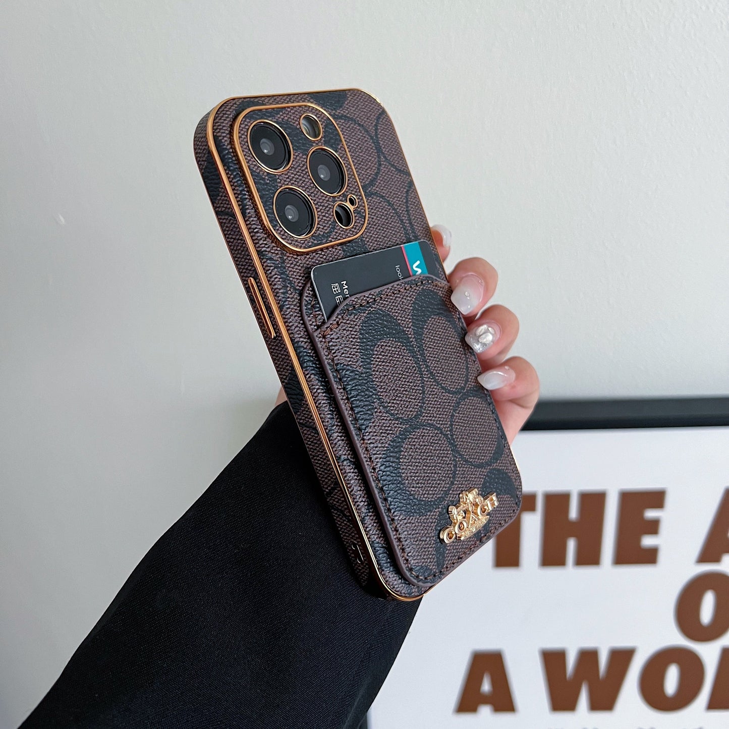 Coach iPhone Case With Card Holder Brown -KB241651 - Iphonecasehouse