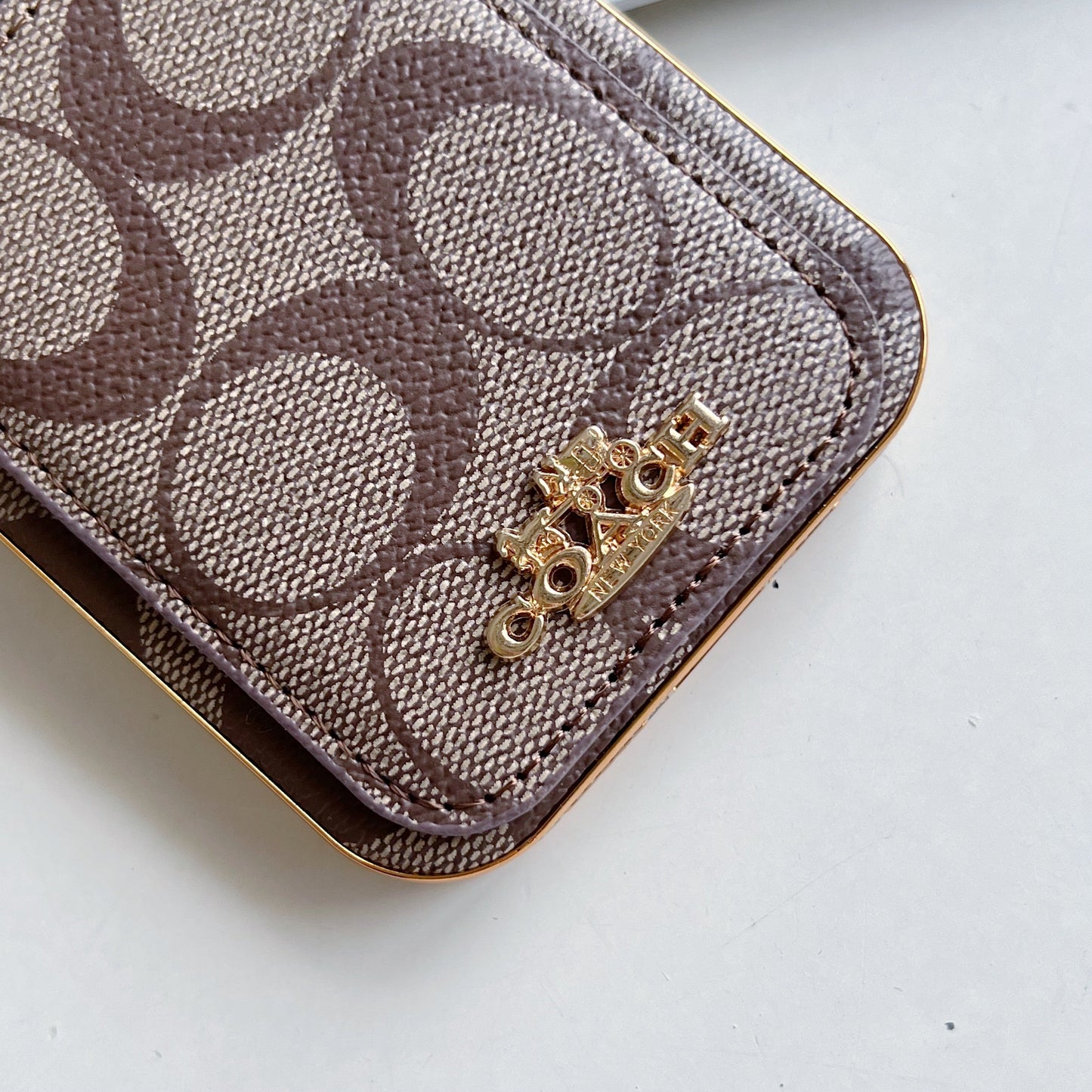 Coach iPhone Case With Card Holder Coffee -KB241651 - Iphonecasehouse