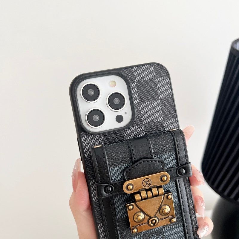 Lou Black & White Crossbody Chain iPhone Case - Iphonecasehouse