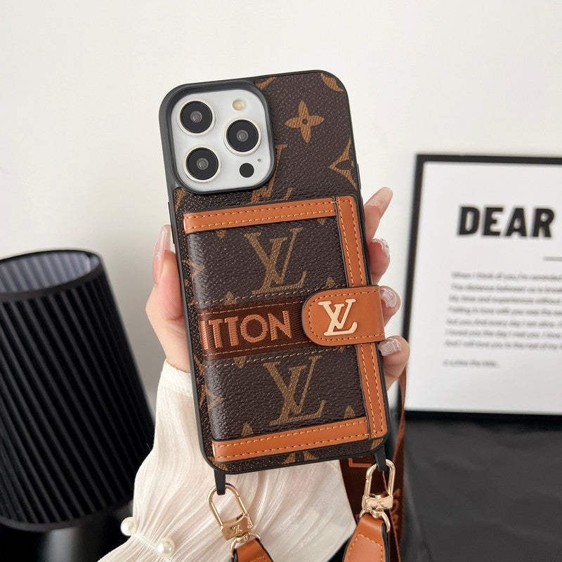 Lou Card Bag Chain Classic Brown iPhone Case - Iphonecasehouse