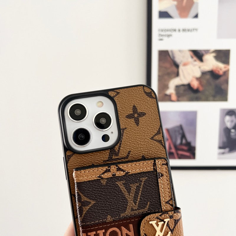 Lou Card Bag Chain Classic Brown iPhone Case - Iphonecasehouse