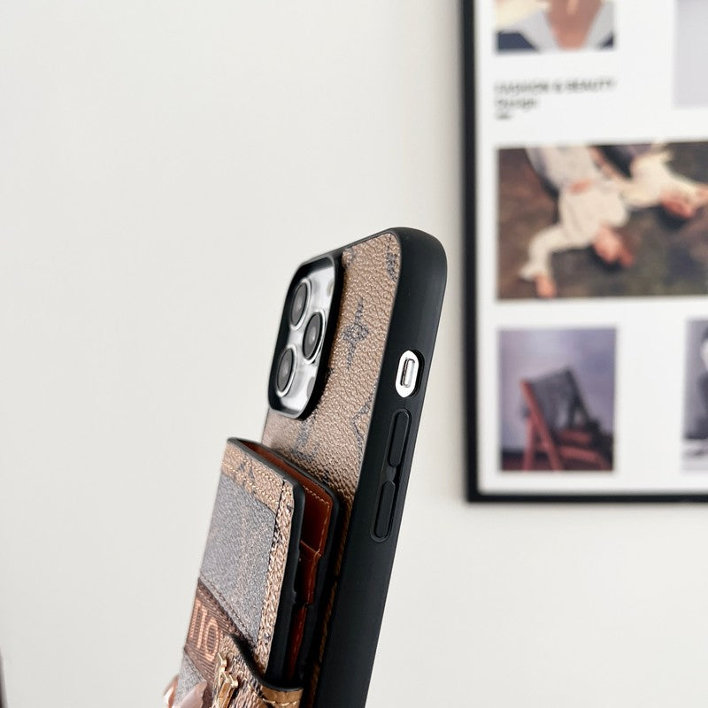 Lou Card Bag Chain Classic Brown iPhone Case - Iphonecasehouse